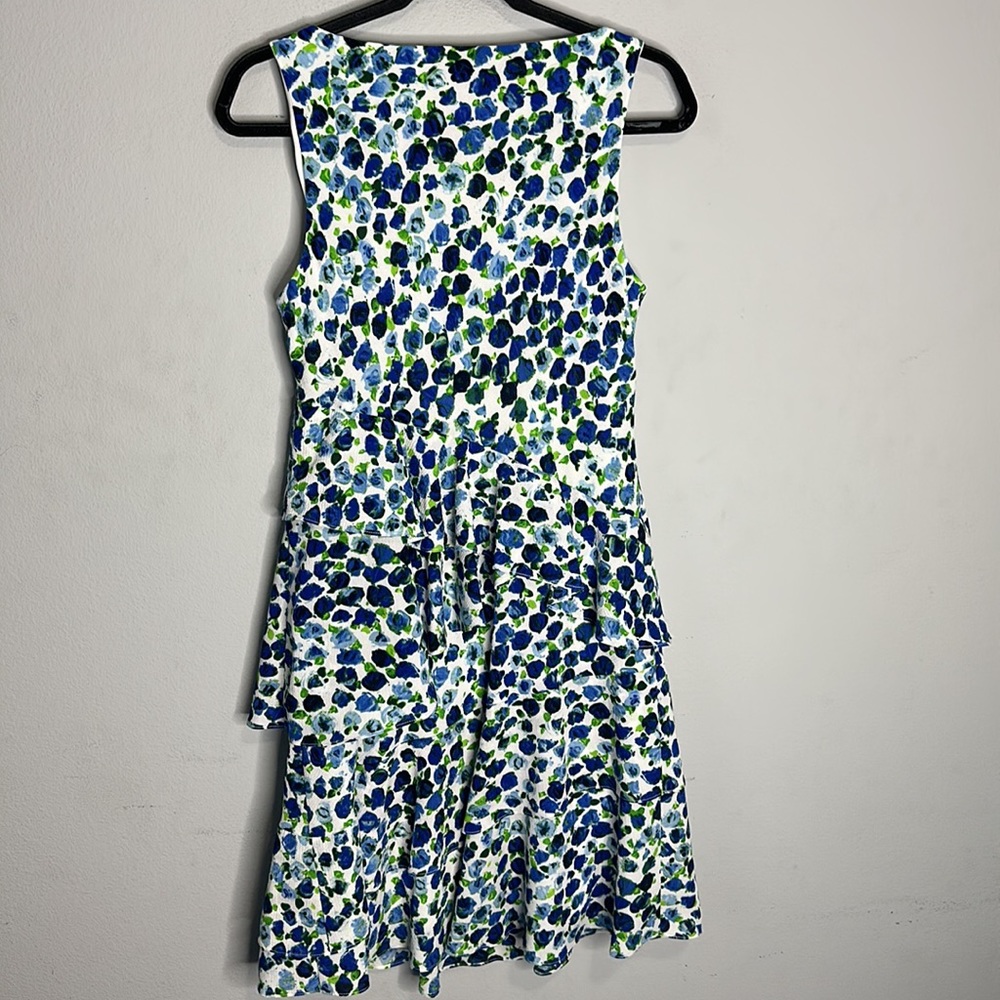 Lauren Ralph Lauren blue white floral ruffle dress 8 - Picture 6 of 6